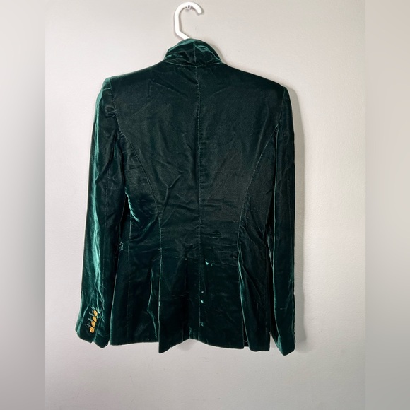 Smythe Velvet Peaked Lapel Blazer Emerald Size 2/ XS Green - Picture 7 of 9
